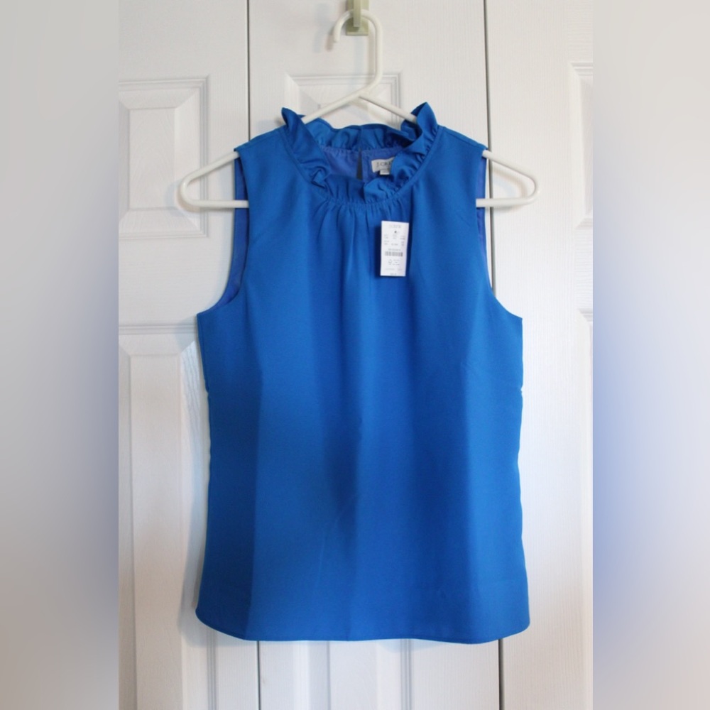 J. Crew Blue Ruffled Blouse - Picture 6 of 6